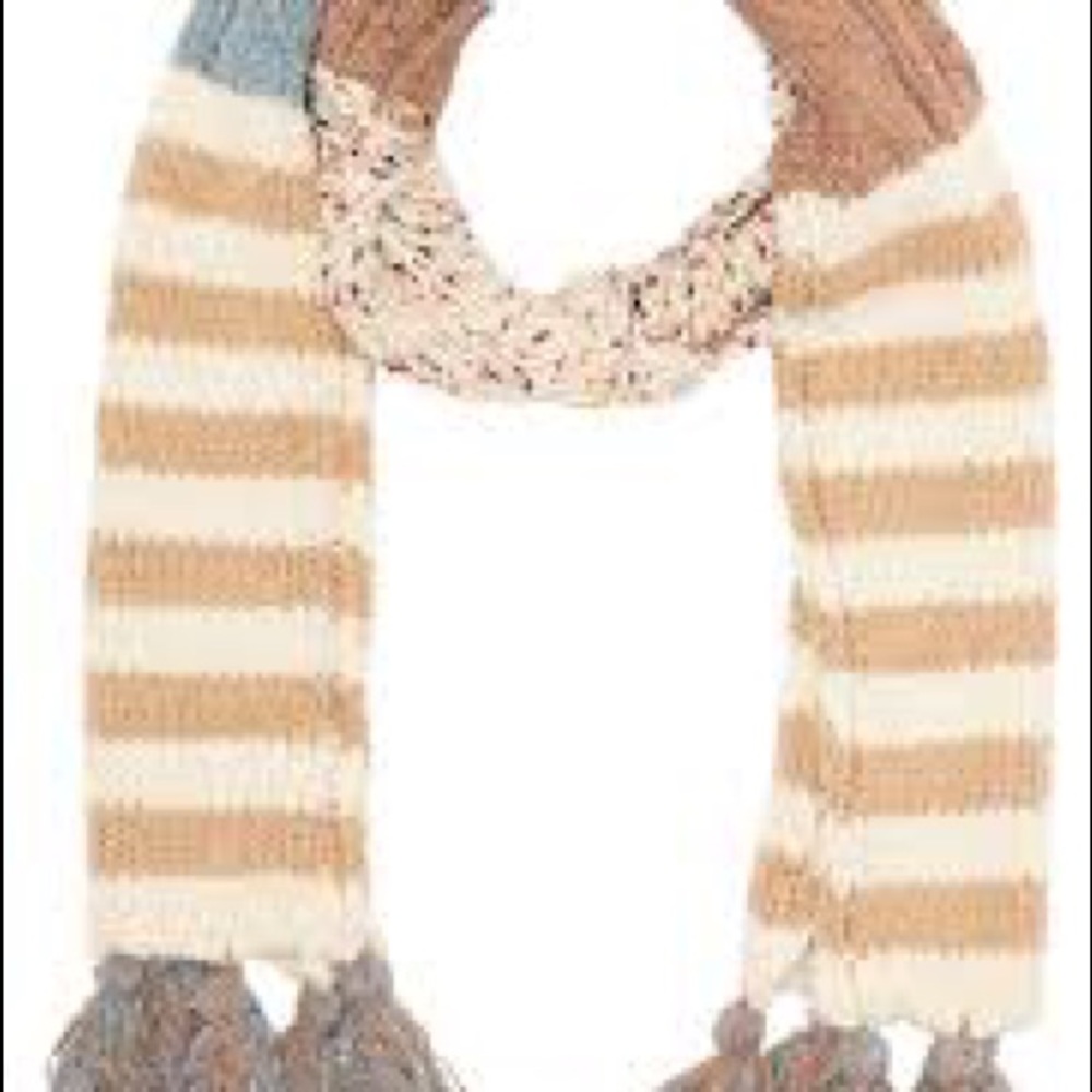 NEW Free People Nova Tassle Scarf Natural chunky